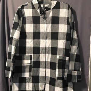 Black and white checkered button up